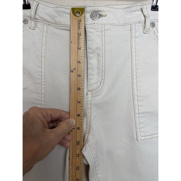 LOFT Size 6 28 Cream Natural The Girlfriend Denim Jeans Utility Classic Autumn - Picture 7 of 14